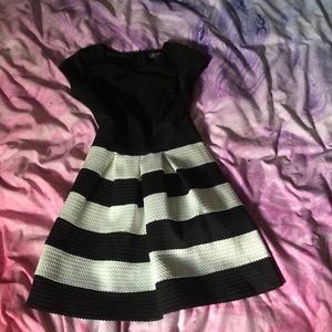 Black and white ruffled dress
